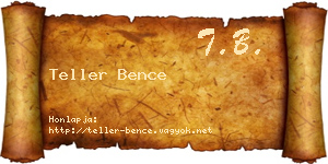 Teller Bence névjegykártya